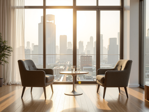 从公寓窗户望出去的城市景观，可以看到栄商业圈的建筑群和街道，白天晴朗天气